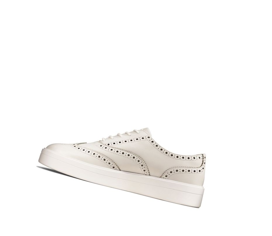 Baskets Clarks Hero Cuir Femme Blanche | YNVJ03927