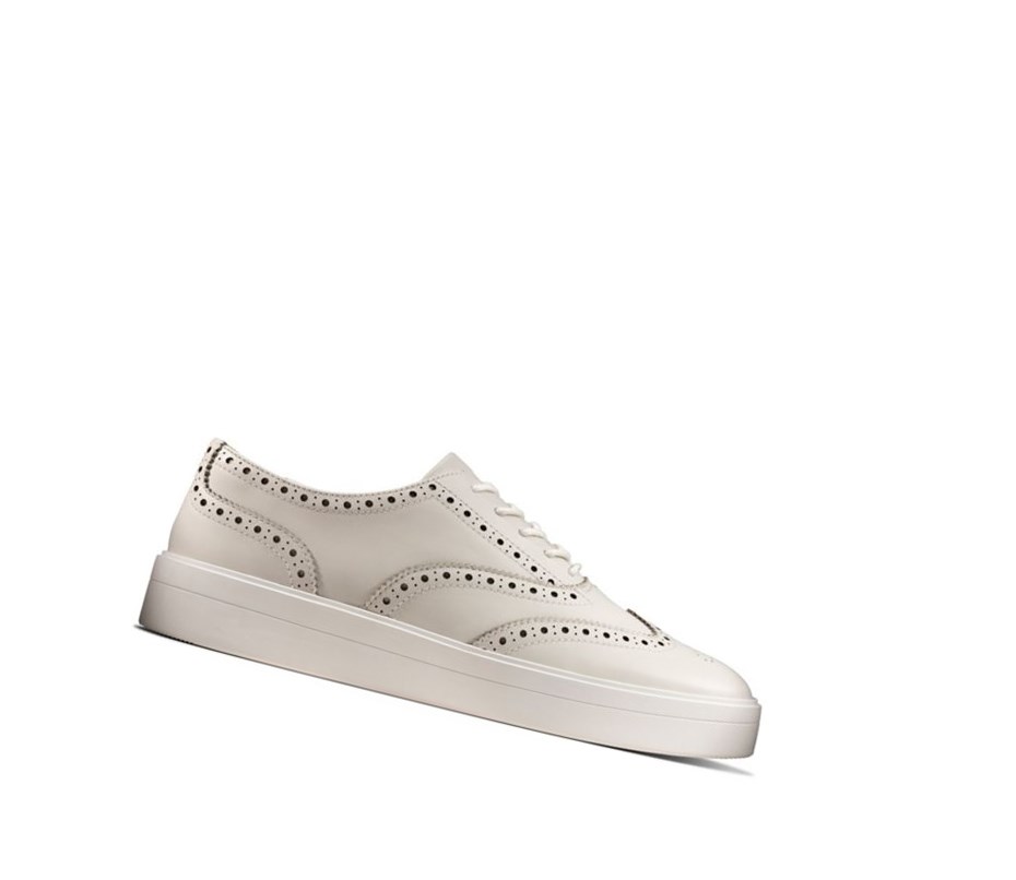 Baskets Clarks Hero Cuir Femme Blanche | YNVJ03927