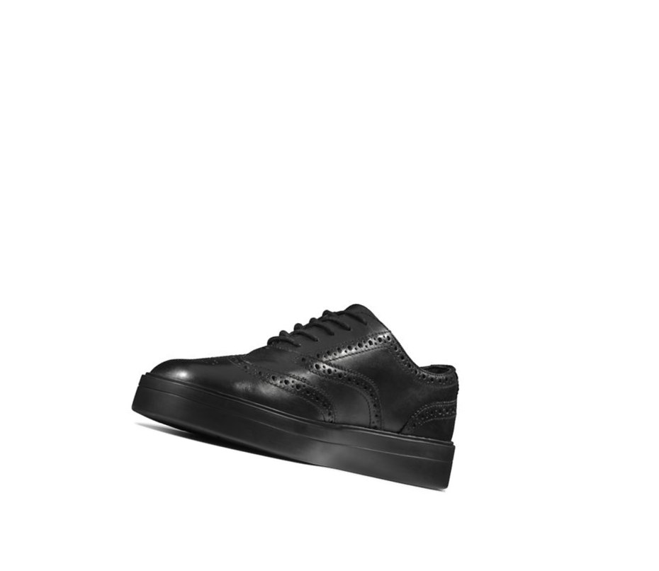 Baskets Clarks Hero Cuir Femme Noir | NWGR90463