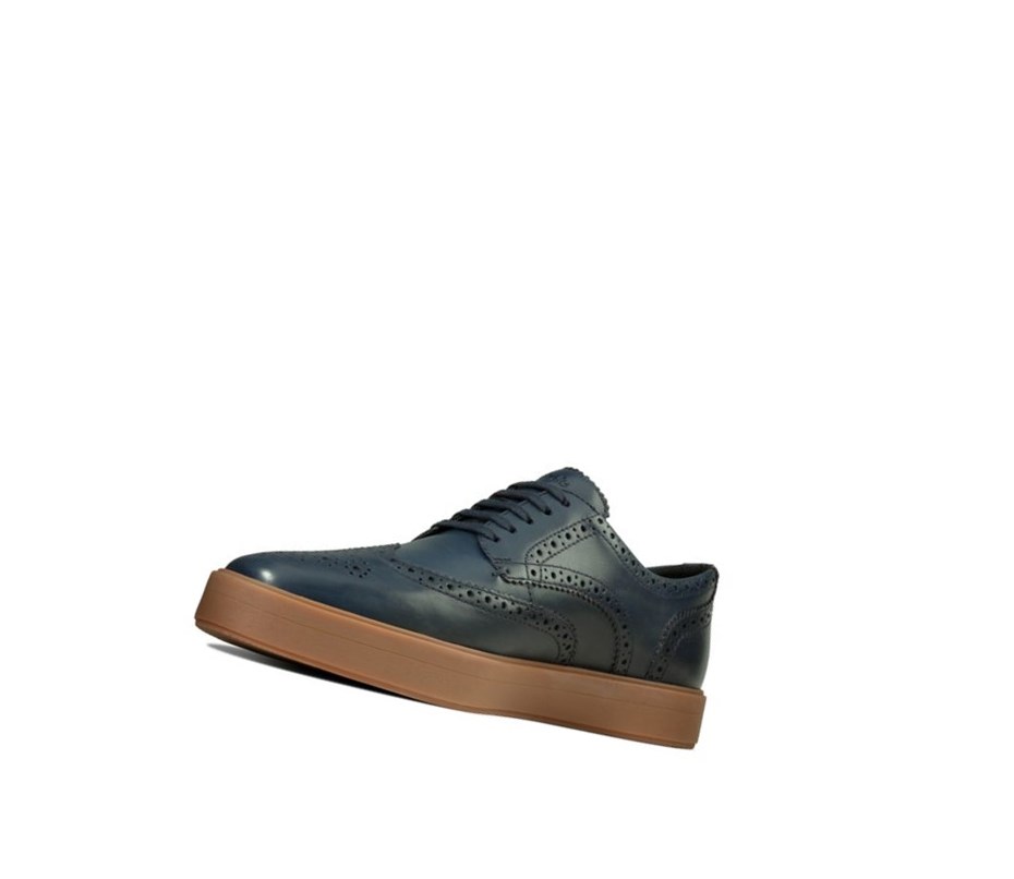 Baskets Clarks Hero Limit Cuir Homme Bleu Marine | WTCX63019