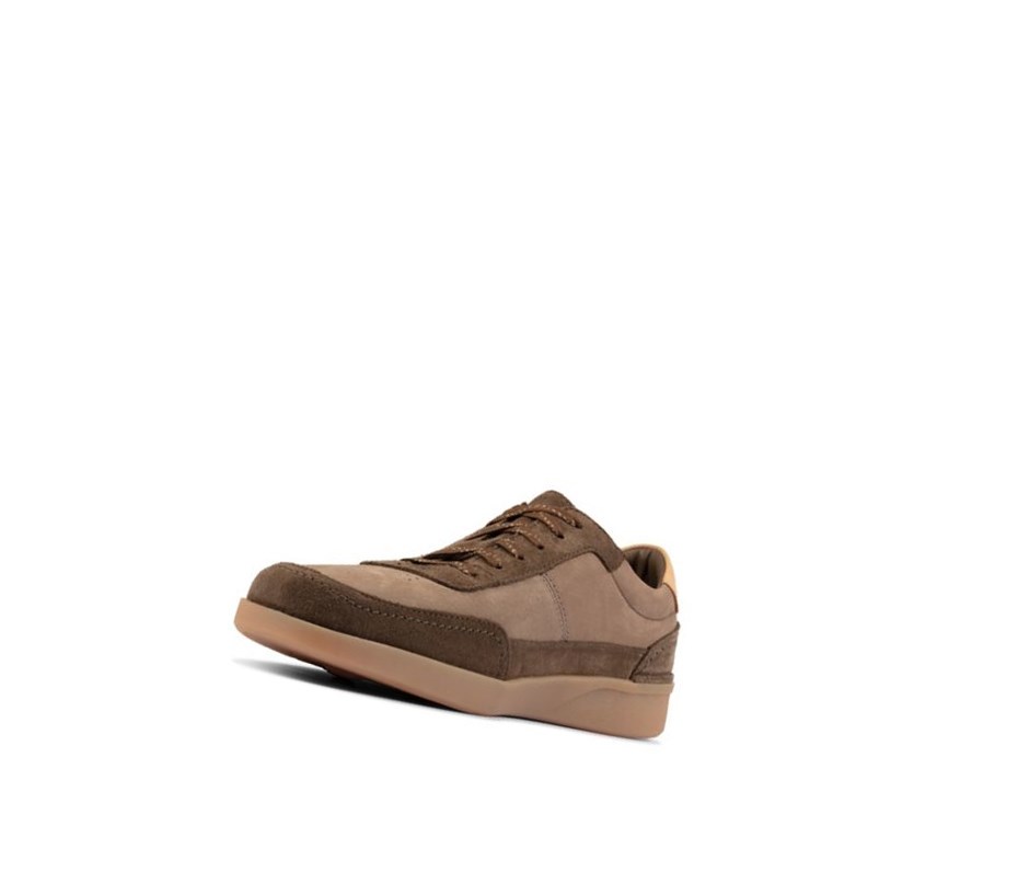 Baskets Clarks Oakland Run Daim Homme Vert Olive Foncé | SMGO78039