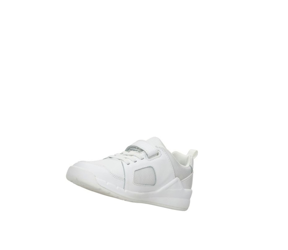 Baskets Clarks Orbit Ride Cuir Fille Blanche | PNHK26014