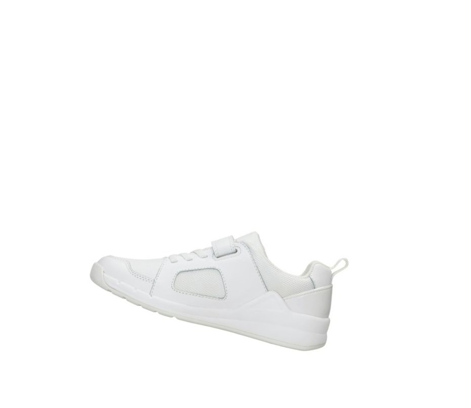 Baskets Clarks Orbit Ride Cuir Fille Blanche | PNHK26014