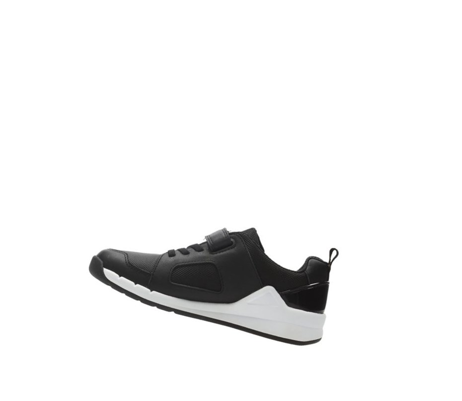 Baskets Clarks Orbit Ride Cuir Fille Noir | BFVC15497