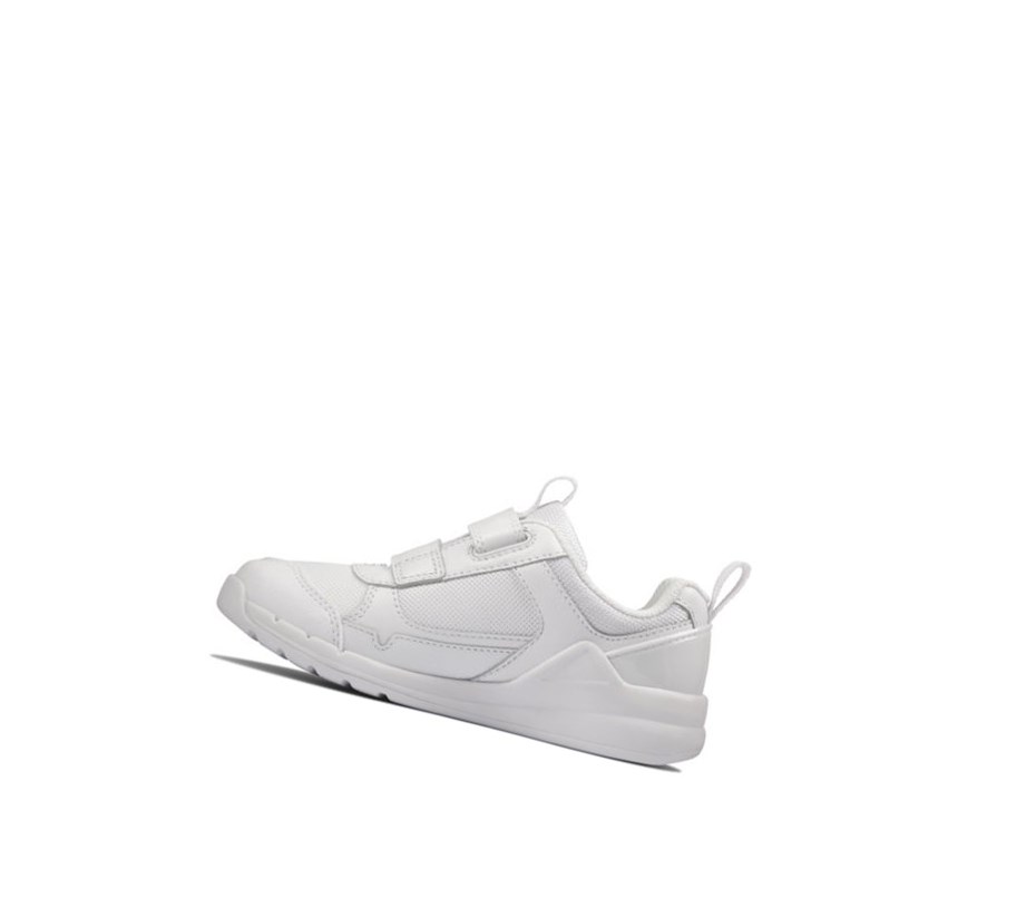 Baskets Clarks Orbit Sprint Cuir Fille Blanche | LTSD02689