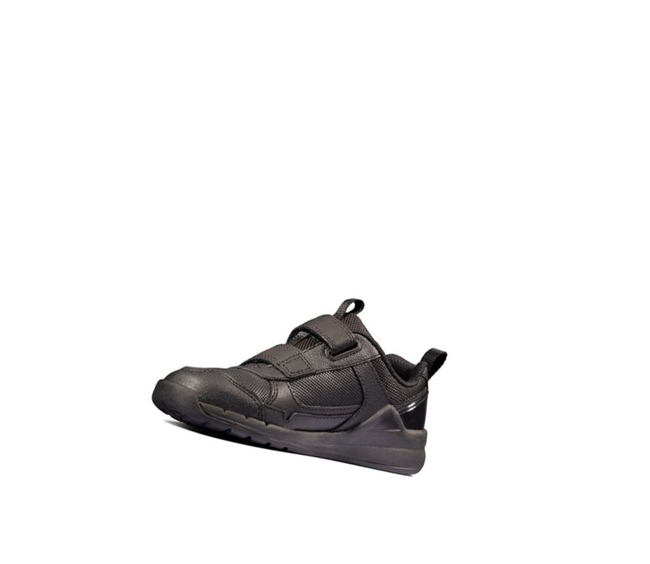 Baskets Clarks Orbit Sprint Cuir Fille Noir | HVDF12049