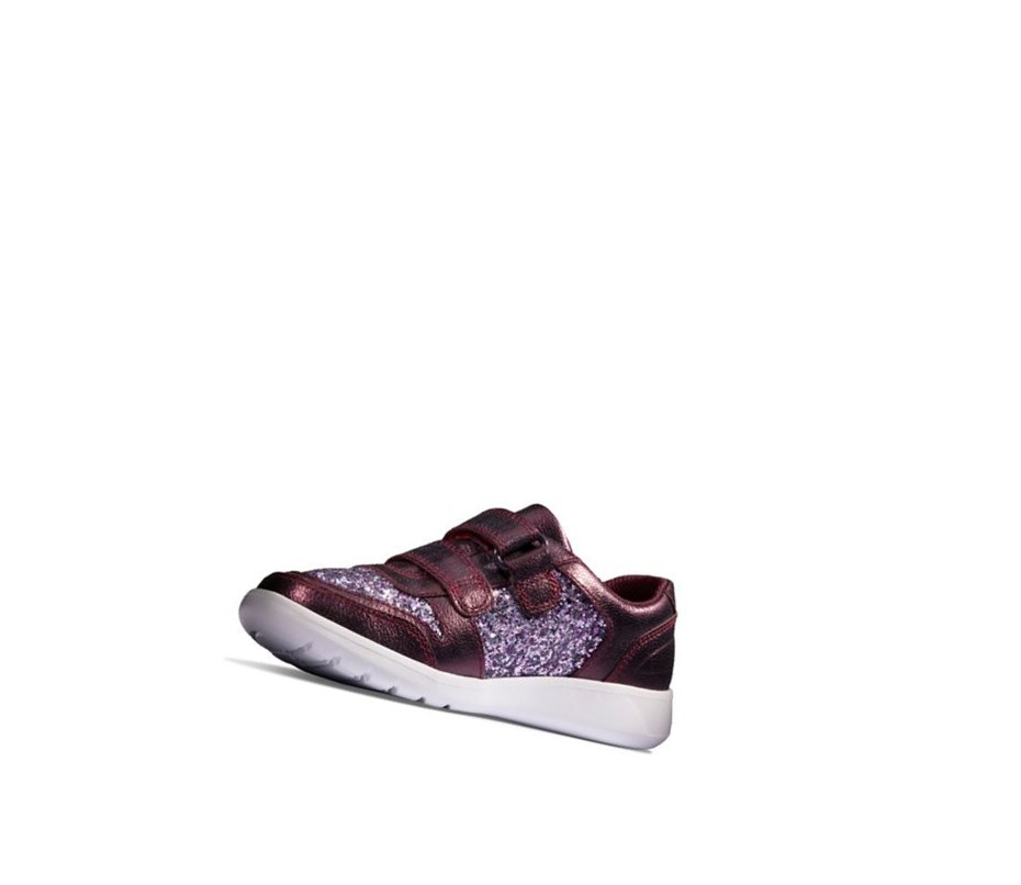 Baskets Clarks Scape Spirit Cuir Garcon Bordeaux | BNZS71543