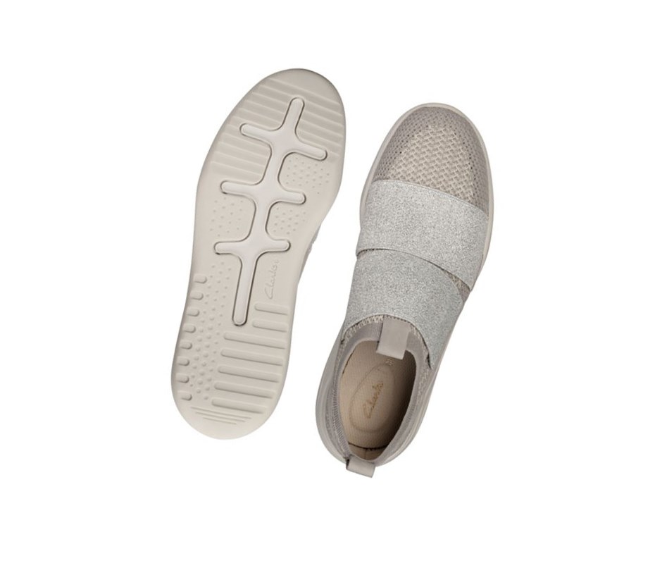 Baskets Clarks Sift Slip Femme Argent | VTPS06873