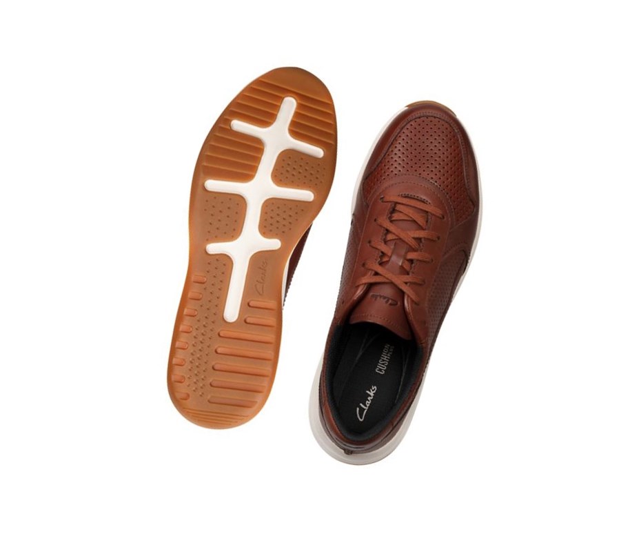 Baskets Clarks Sift Speed Cuir Homme Marron | ESXJ98417