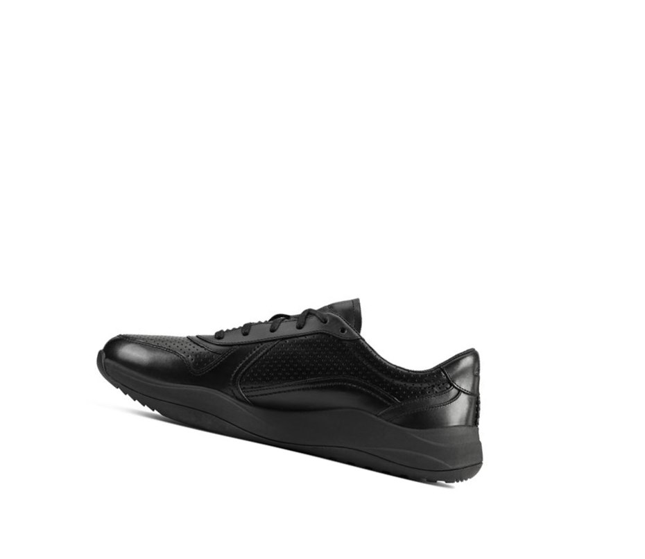 Baskets Clarks Sift Speed Cuir Homme Noir | MYNJ56084