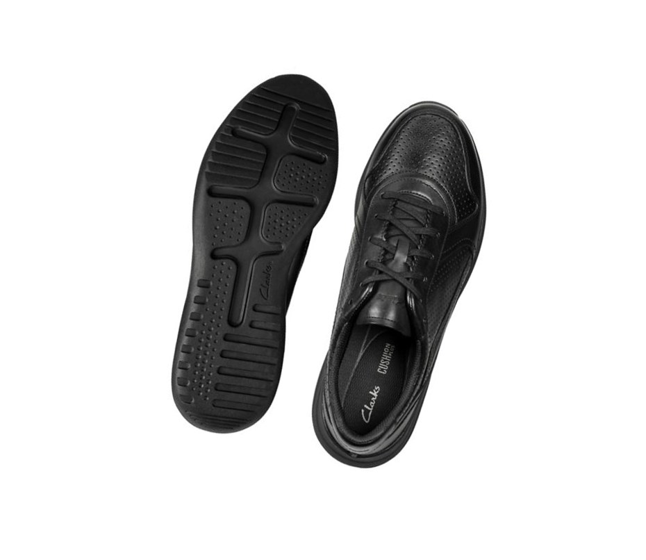 Baskets Clarks Sift Speed Cuir Homme Noir | MYNJ56084