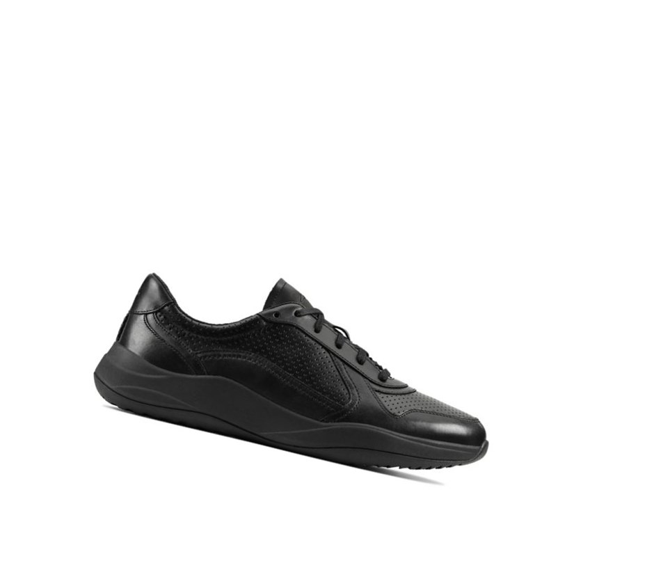 Baskets Clarks Sift Speed Cuir Homme Noir | MYNJ56084