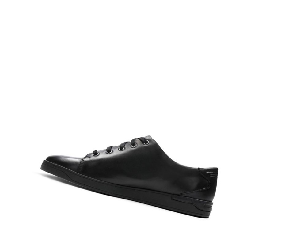 Baskets Clarks Stanway Dentelle Cuir Homme Noir | MQJN94315