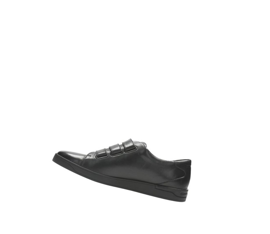 Baskets Clarks Stanway Flow Cuir Homme Noir | FKEZ16027