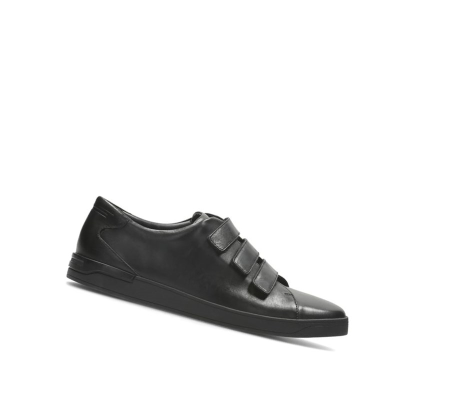 Baskets Clarks Stanway Flow Cuir Homme Noir | FKEZ16027