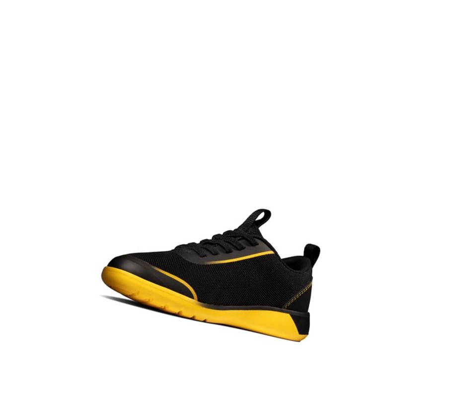 Baskets Clarks Suburb Spark Fille Noir Jaune | UVPJ51406