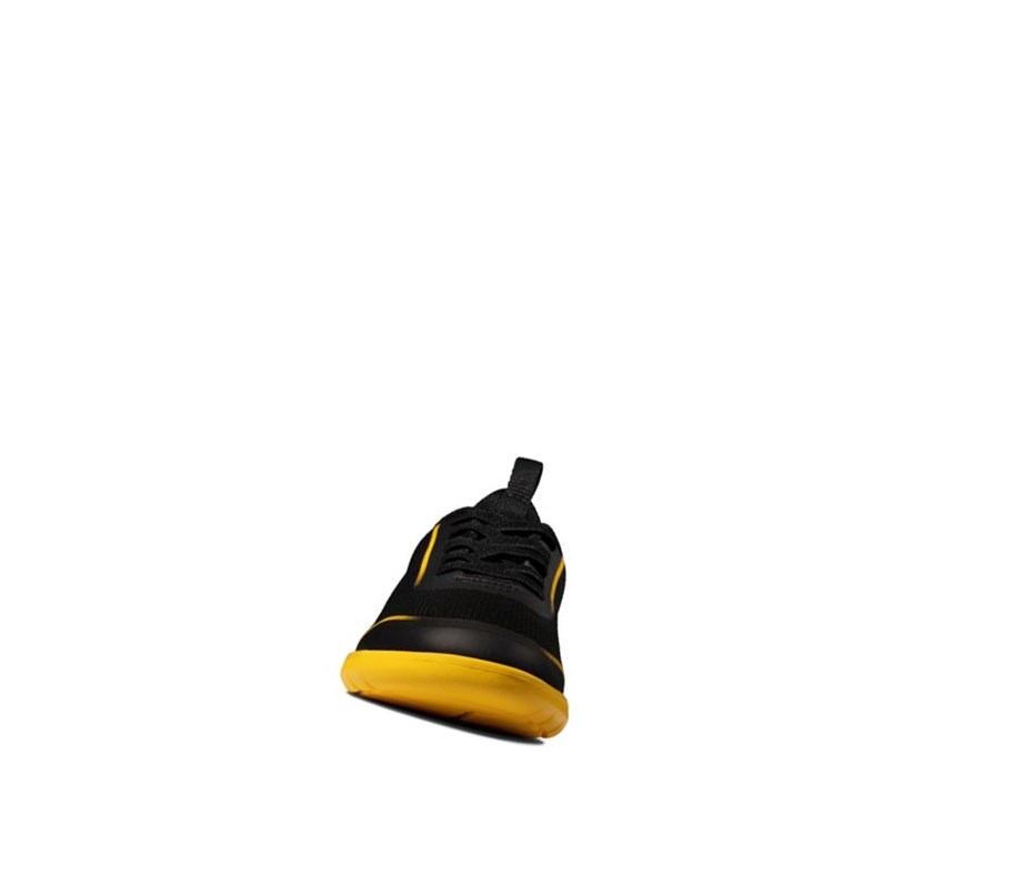 Baskets Clarks Suburb Spark Garcon Noir Jaune | AILP92036