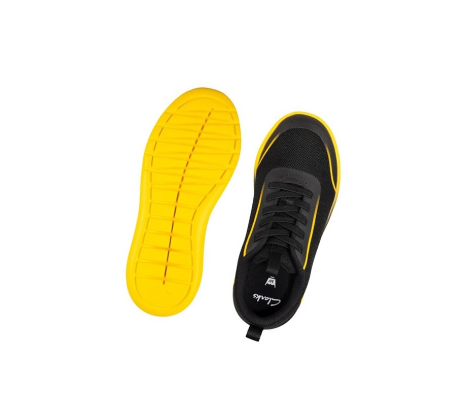 Baskets Clarks Suburb Spark Garcon Noir Jaune | ILCU57439