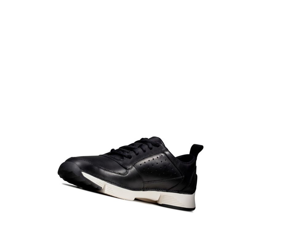 Baskets Clarks Tri Sprint Cuir Homme Noir | BNDQ83597