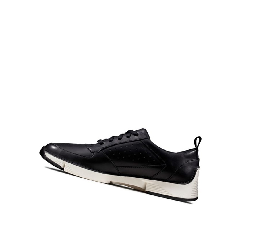 Baskets Clarks Tri Sprint Cuir Homme Noir | BNDQ83597