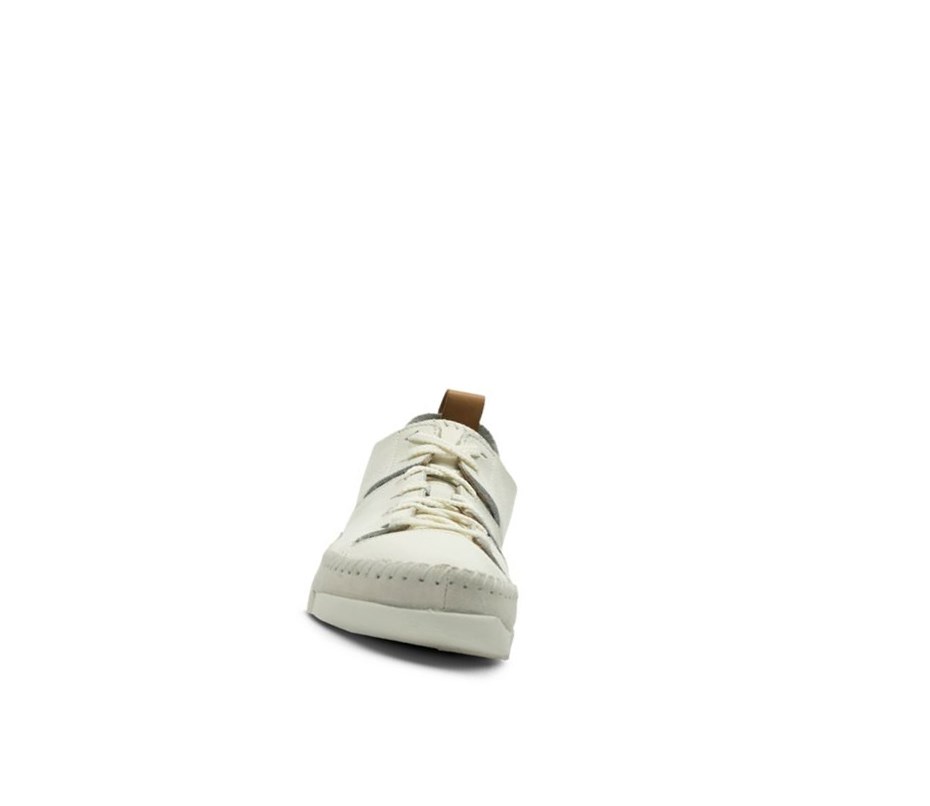 Baskets Clarks Trigenic Flex Cuir Femme Blanche | BEQZ67190