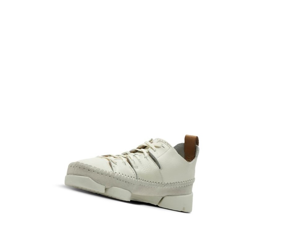 Baskets Clarks Trigenic Flex Cuir Femme Blanche | BEQZ67190