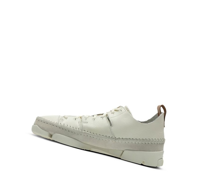 Baskets Clarks Trigenic Flex Cuir Femme Blanche | BEQZ67190