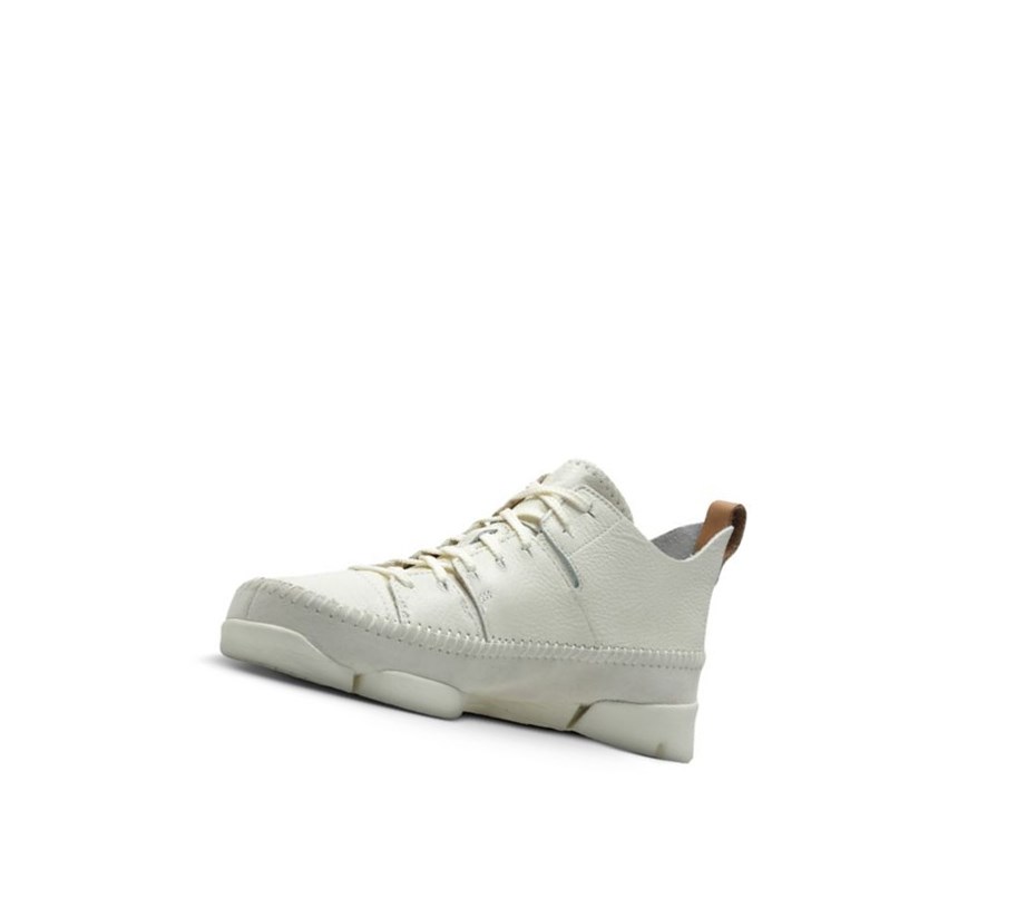 Baskets Clarks Trigenic Flex Cuir Homme Blanche | EDSH09834