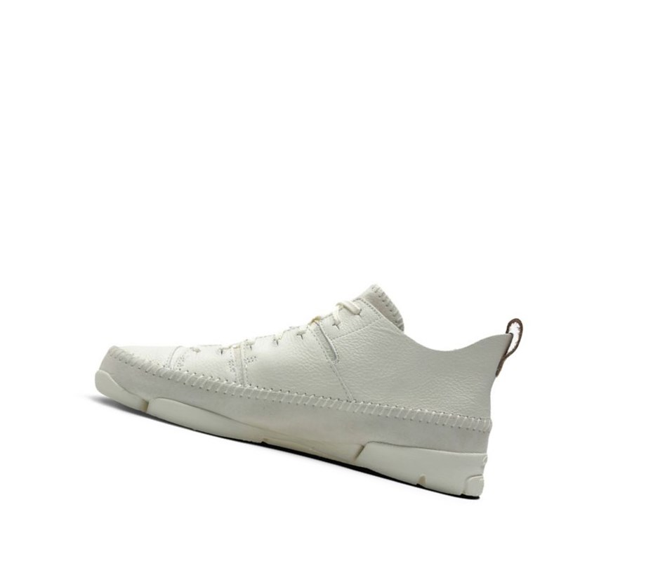 Baskets Clarks Trigenic Flex Cuir Homme Blanche | EDSH09834