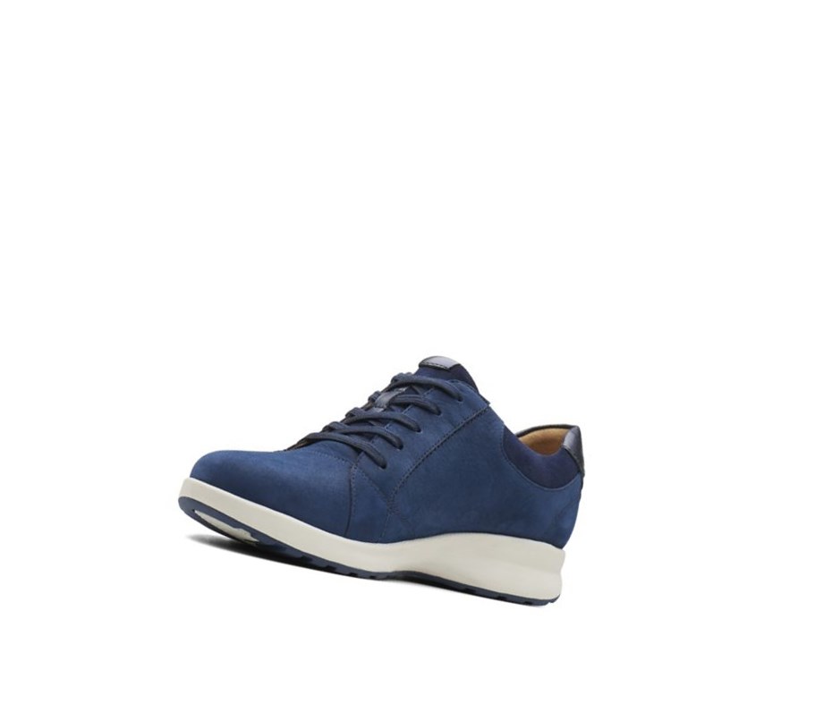 Baskets Clarks Un Adorn Dentelle Cuir Femme Bleu Marine | CZAY52638