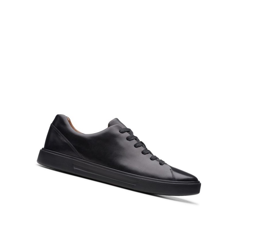 Baskets Clarks Un Costa Dentelle Cuir Homme Noir | OHRE78051