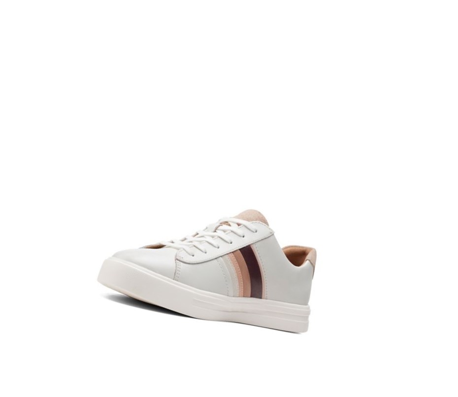 Baskets Clarks Un Maui Band Cuir Femme Blanche | BQGZ13260