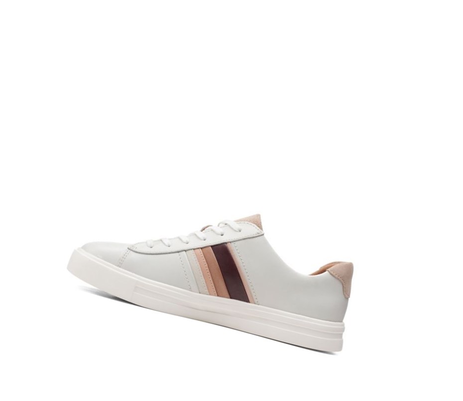 Baskets Clarks Un Maui Band Cuir Femme Blanche | BQGZ13260