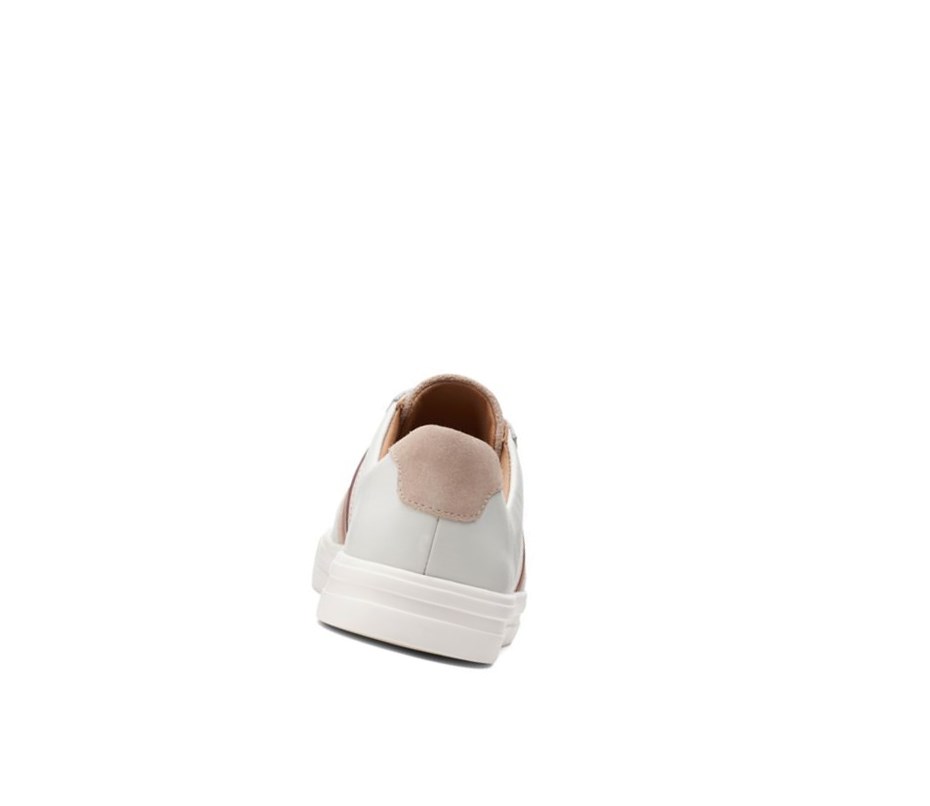 Baskets Clarks Un Maui Band Cuir Femme Blanche | BQGZ13260