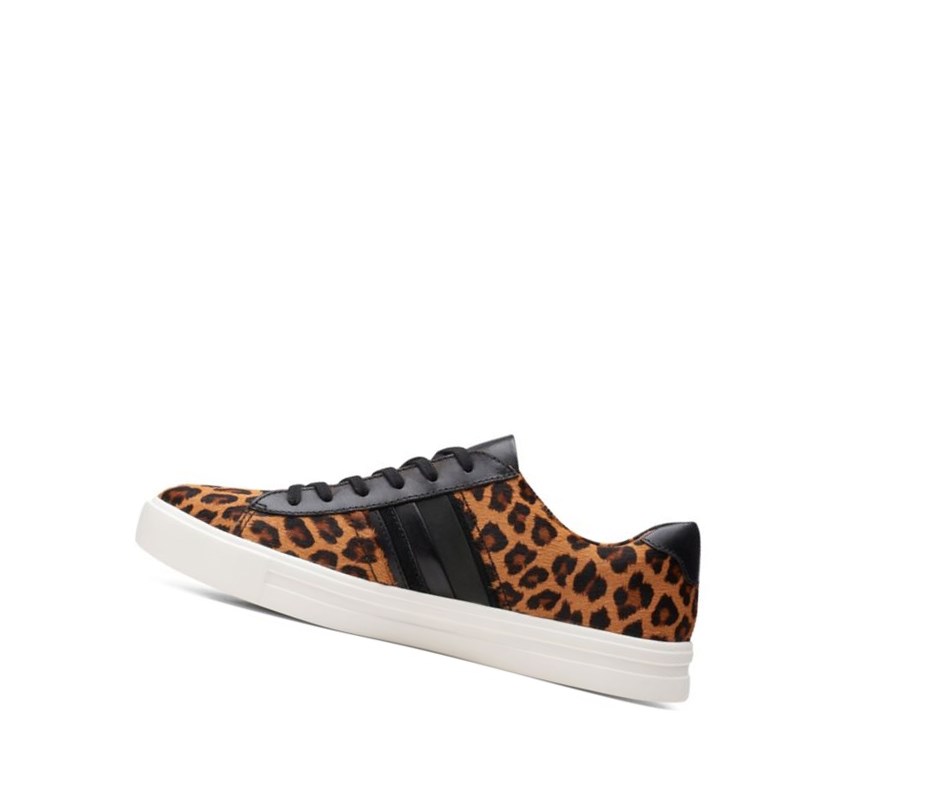 Baskets Clarks Un Maui Band Print Pony Cuir Femme Leopard | BMFA83652