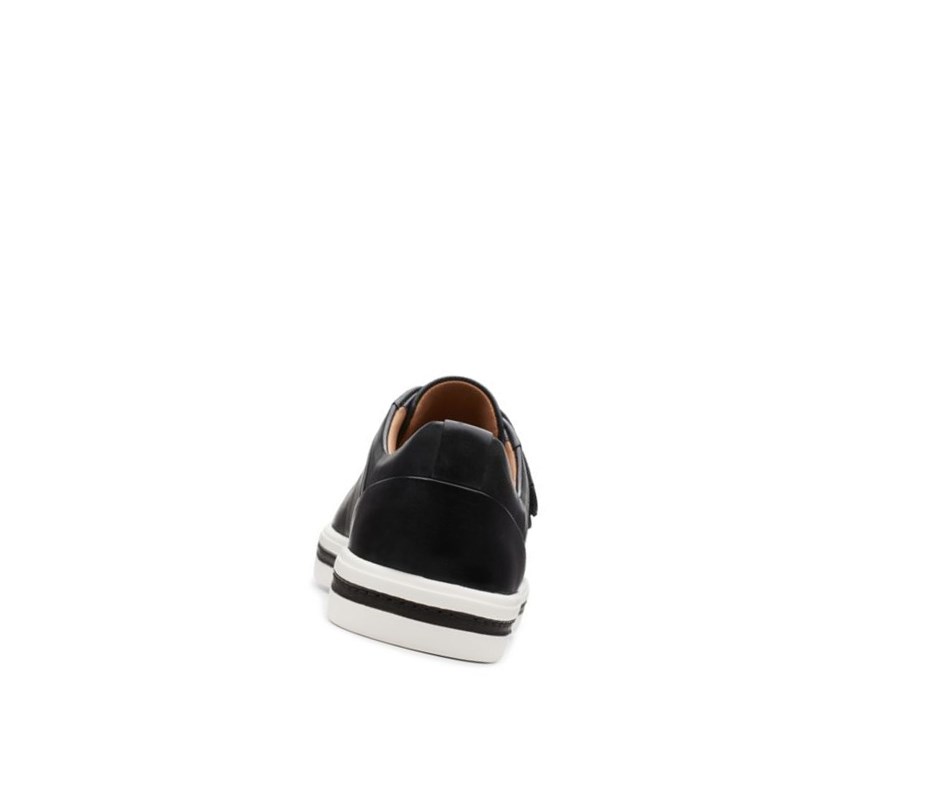 Baskets Clarks Un Maui Brides Cuir Femme Noir | IEJQ65802