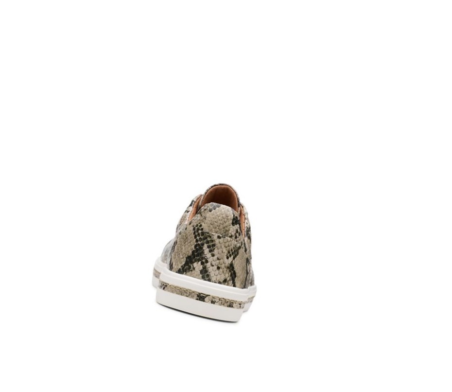 Baskets Clarks Un Maui Dentelle Cuir Femme Beige Serpent | ZSUK81324