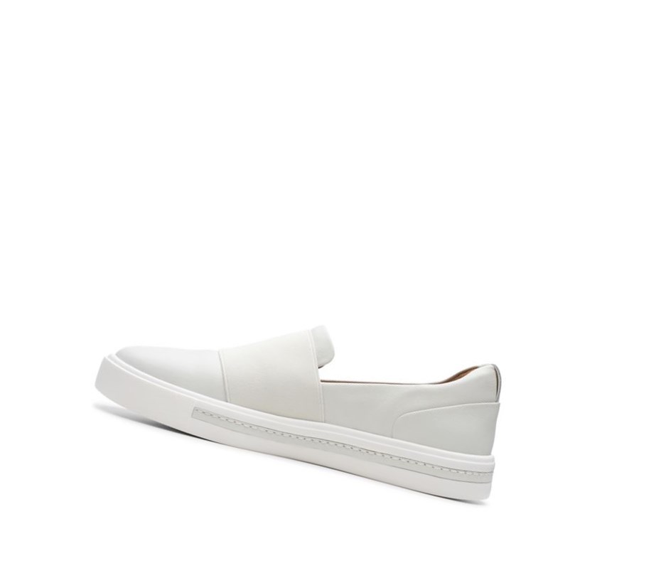 Baskets Clarks Un Maui Step Cuir Femme Blanche | EZIK32150