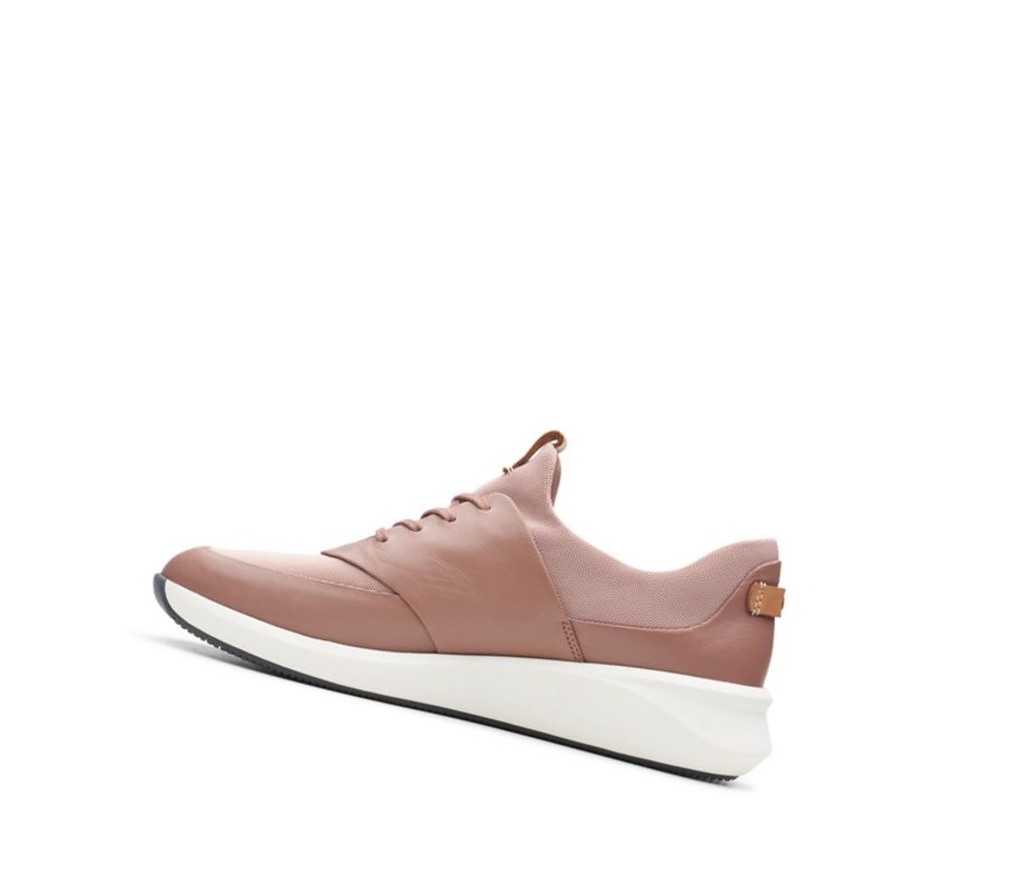 Baskets Clarks Un Rio Dentelle Textile Femme Rose Foncé | OEYX90671