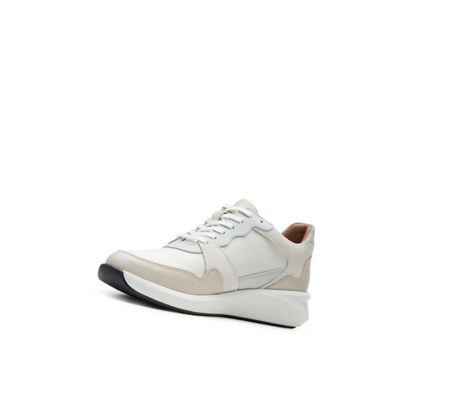 Baskets Clarks Un Rio Run Textile Femme Blanche | TWKU17953