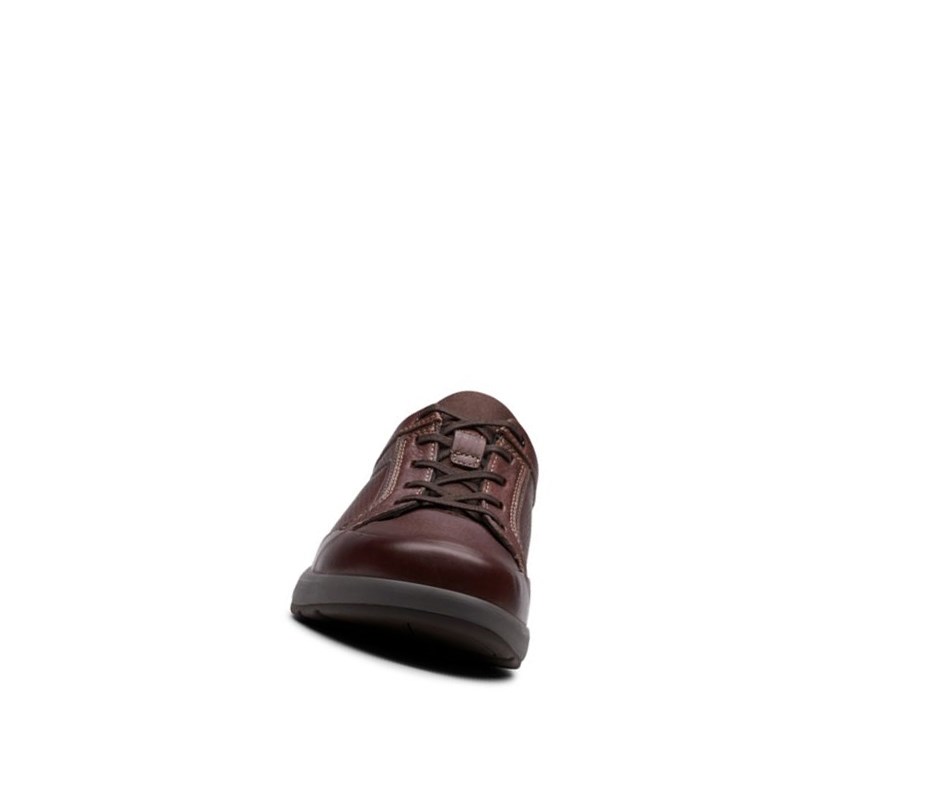 Baskets Clarks Un Trail Form Cuir Homme Marron Foncé | HEKC23876