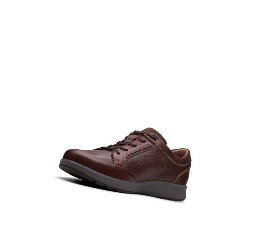 Baskets Clarks Un Trail Form Cuir Homme Marron Foncé | HEKC23876