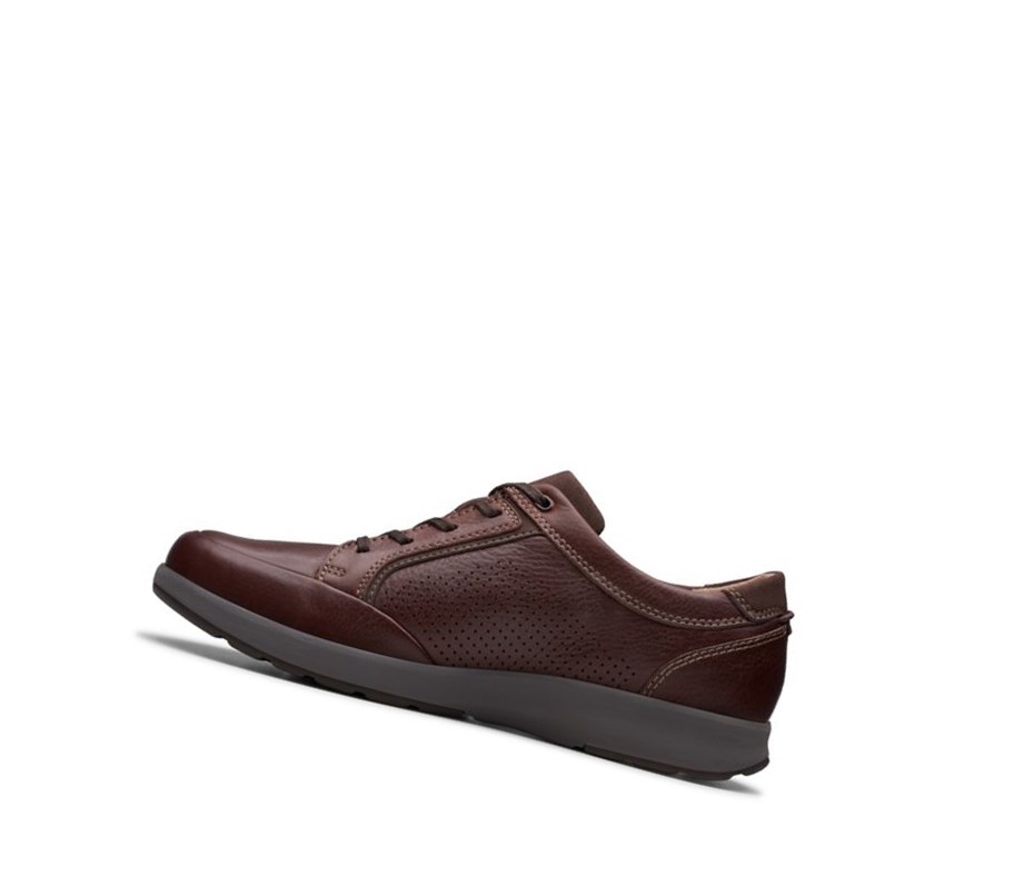 Baskets Clarks Un Trail Form Cuir Homme Marron Foncé | HEKC23876