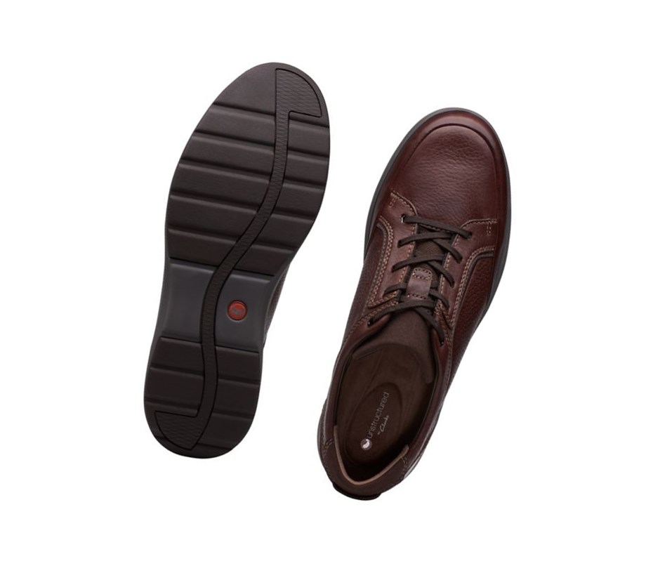 Baskets Clarks Un Trail Form Cuir Homme Marron Foncé | HEKC23876