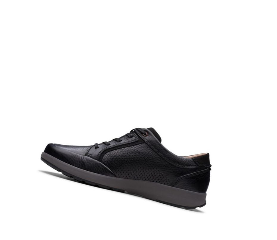 Baskets Clarks Un Trail Form Cuir Homme Noir | VBUP53478