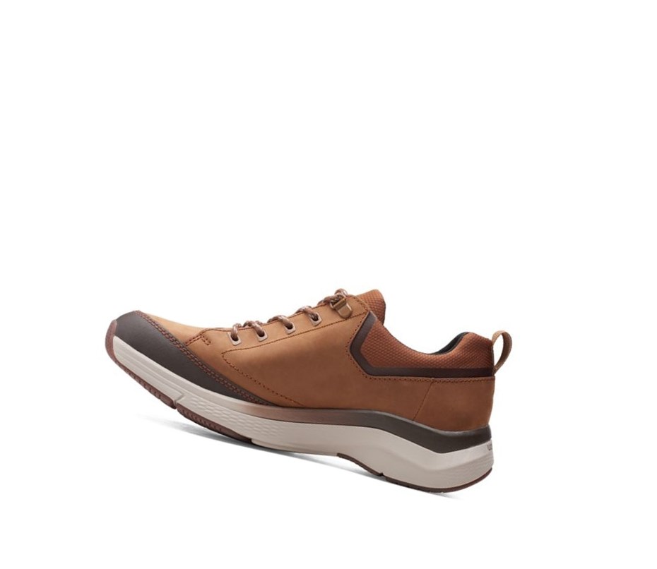 Baskets Clarks Wave 2.0 Vibe Nubuck Cuir Homme Marron | JAHF69431