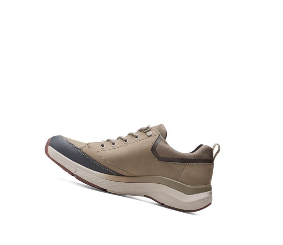 Baskets Clarks Wave 2.0 Vibe Nubuck Cuir Homme Vert Olive | LUYI92365