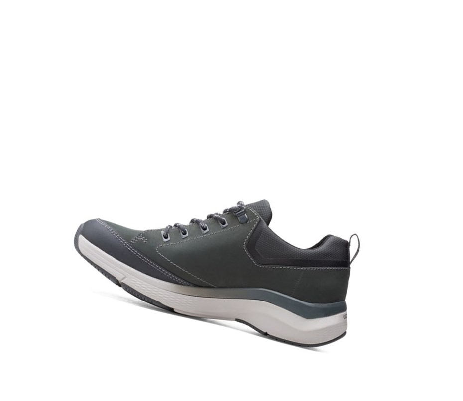 Baskets Clarks Wave 2.0 Vibe Nubuck Cuir Homme Grise Foncé | SLGU12547