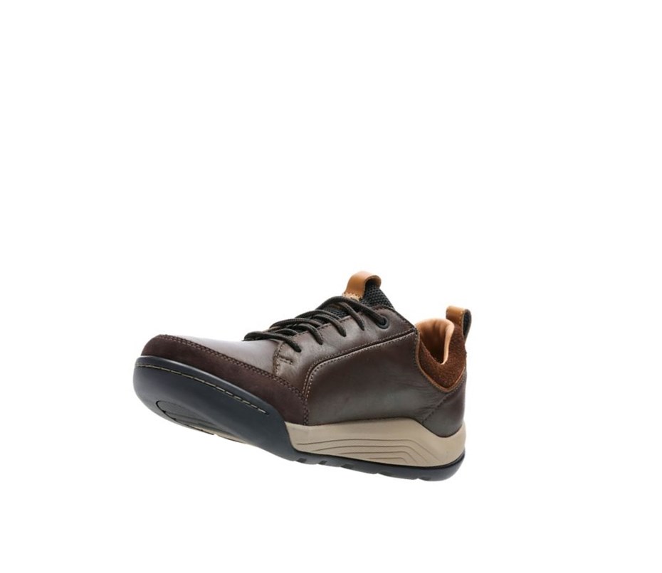 Baskets Décontractées Clarks Ashcombe Bay Gore-tex Cuir Homme Marron Foncé | KCSA28415