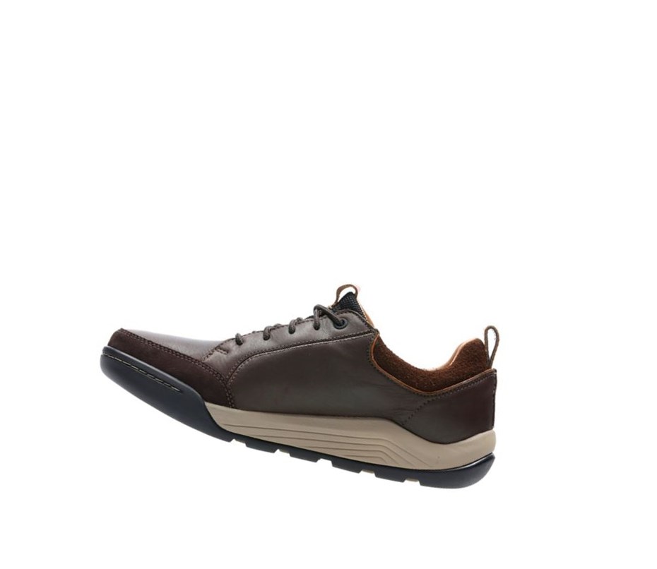 Baskets Décontractées Clarks Ashcombe Bay Gore-tex Cuir Homme Marron Foncé | KCSA28415